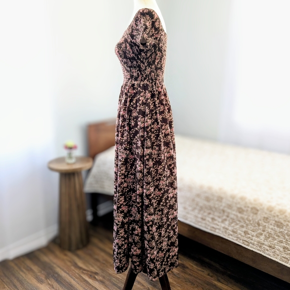 NWOT Off Shoulder Floral Maxi Dress Spring Cottagecore Festival Boho Western XS - Picture 3 of 16